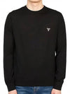 Men's Embroidered Logo Crew Neck Wool Knit Sweater Black - PRADA - BALAAN 3