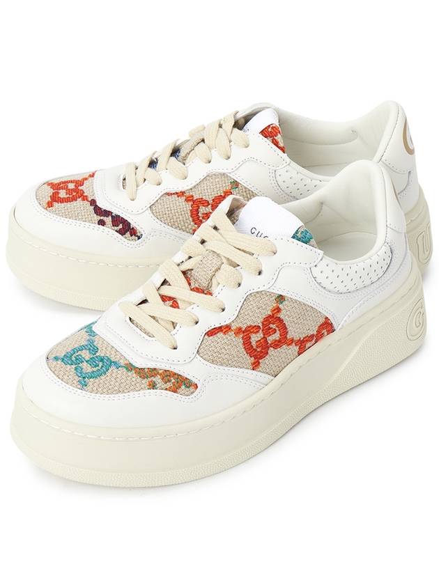 GG Embroider Low Top Sneakers White - GUCCI - BALAAN 2