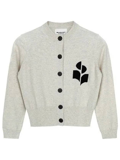 Newton Cotton Cardigan Light Grey - ISABEL MARANT ETOILE - BALAAN 2