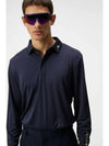 Tour Tech Long Sleeve Polo Shirt Navy Melange - J.LINDEBERG - BALAAN 6