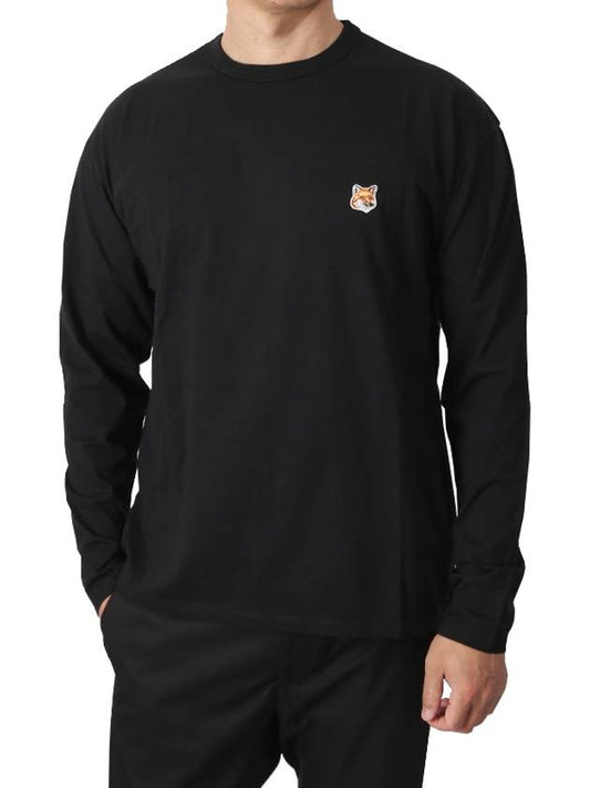 Fox Head Patch Regular Long Sleeve T-Shirt Black - MAISON KITSUNE - BALAAN 2