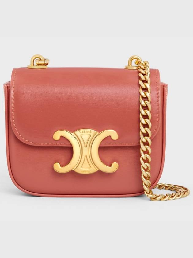 Triomphe Chain Shiny Calfskin Small Cross Bag Red Canyon - CELINE - BALAAN 2