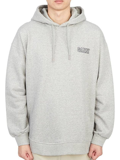 Women's Logo Software Isoli Overfit Hoodie Grey - GANNI - BALAAN 2