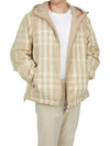 Check Nylon Reversible Hooded Jacket Soft Fawn - BURBERRY - BALAAN 11