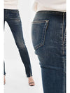 Women's Low Waist Cotton Skinny Jeans Blue - SAINT LAURENT - BALAAN 3