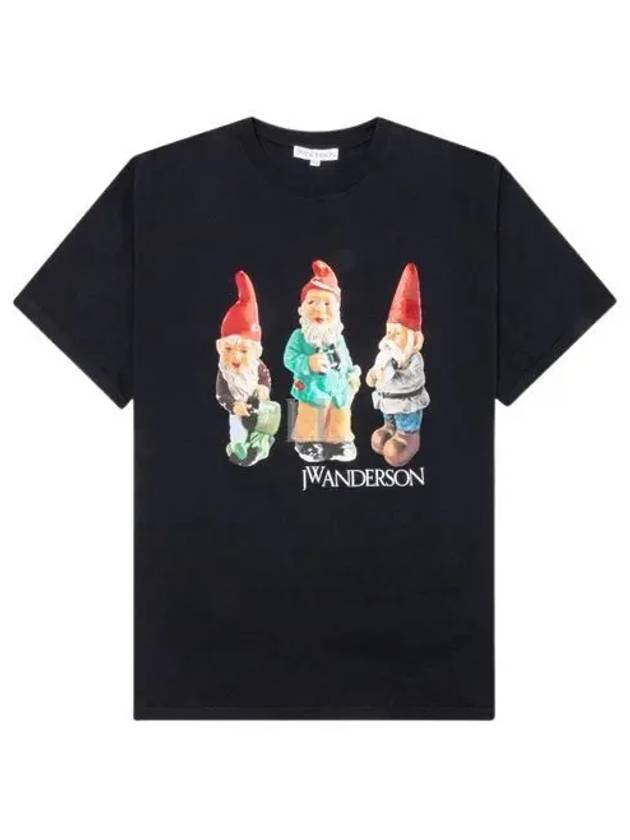 Gnome Trio Print Short Sleeve T Shirt Black - JW ANDERSON - BALAAN 2