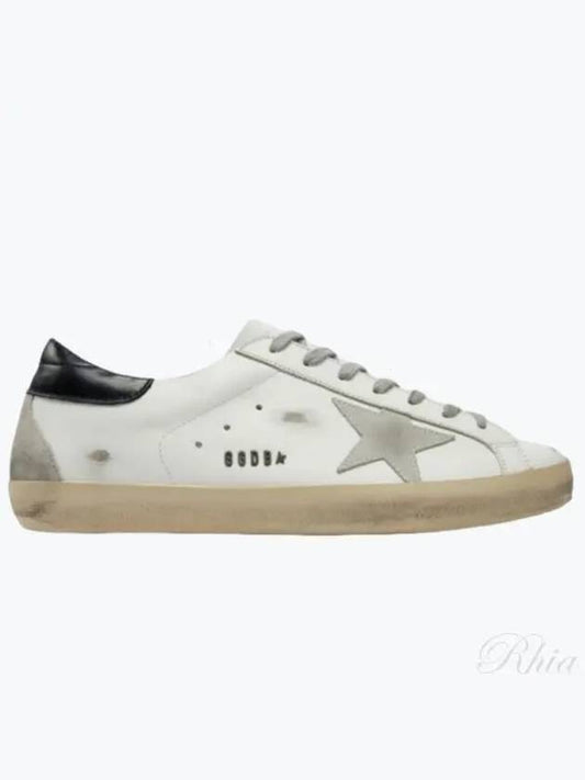 Men's Black Heel Tab Metal Stud Lettering Superstar Low Top Sneakers White - GOLDEN GOOSE - BALAAN 2