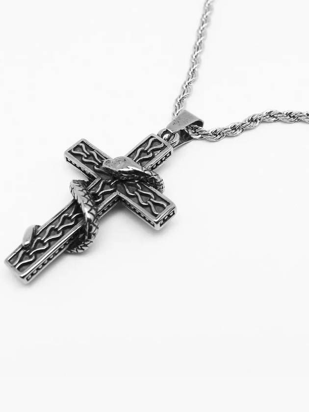 Men's Clef Cross Relic No.7 Pendant Chain Necklace Silver - BASSCLEF - BALAAN 4