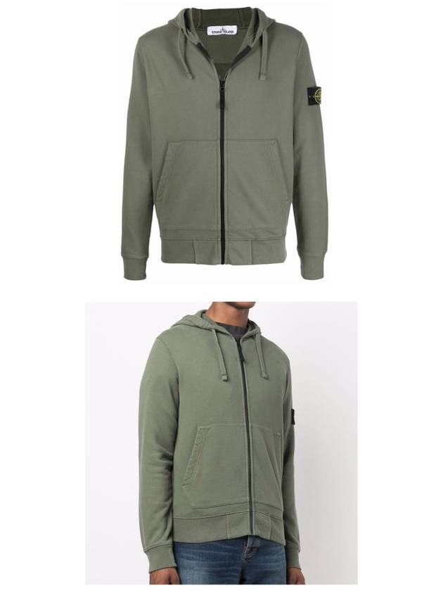 Wappen Patch Cotton Zip Up Hoodie Sage Green - STONE ISLAND - BALAAN 5