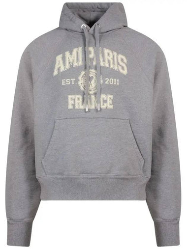 Logo Hoodie Grey - AMI - BALAAN 1