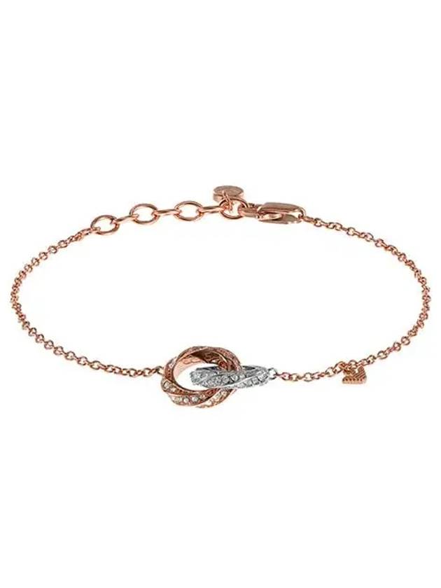 Logo Pendant Stainless Steel Bracelet Rose Gold - EMPORIO ARMANI - BALAAN 3