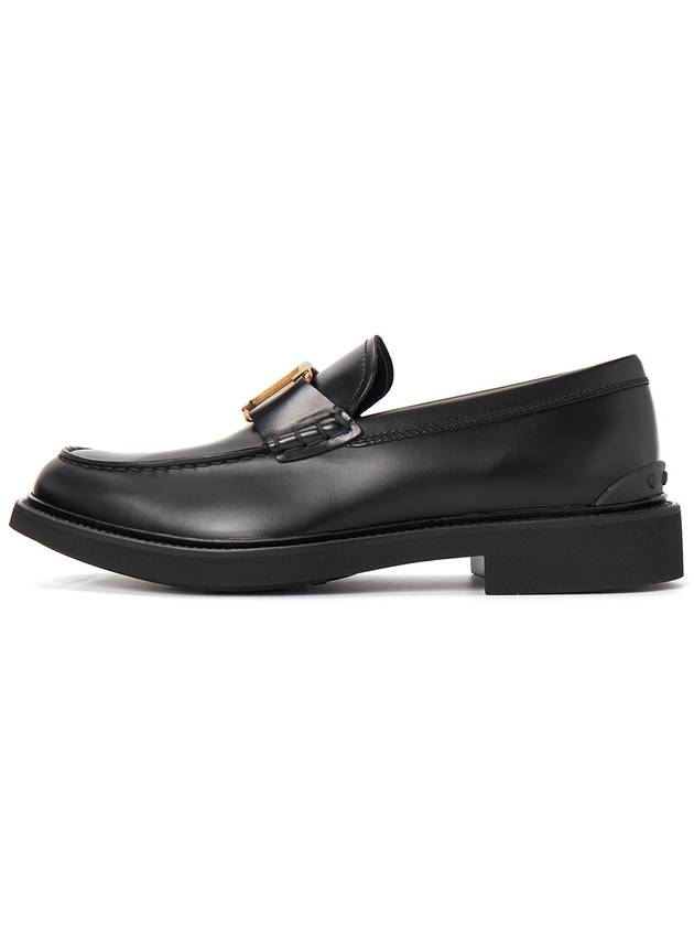 Men's Semi Shine Leather Loafers Black - TOD'S - BALAAN 5