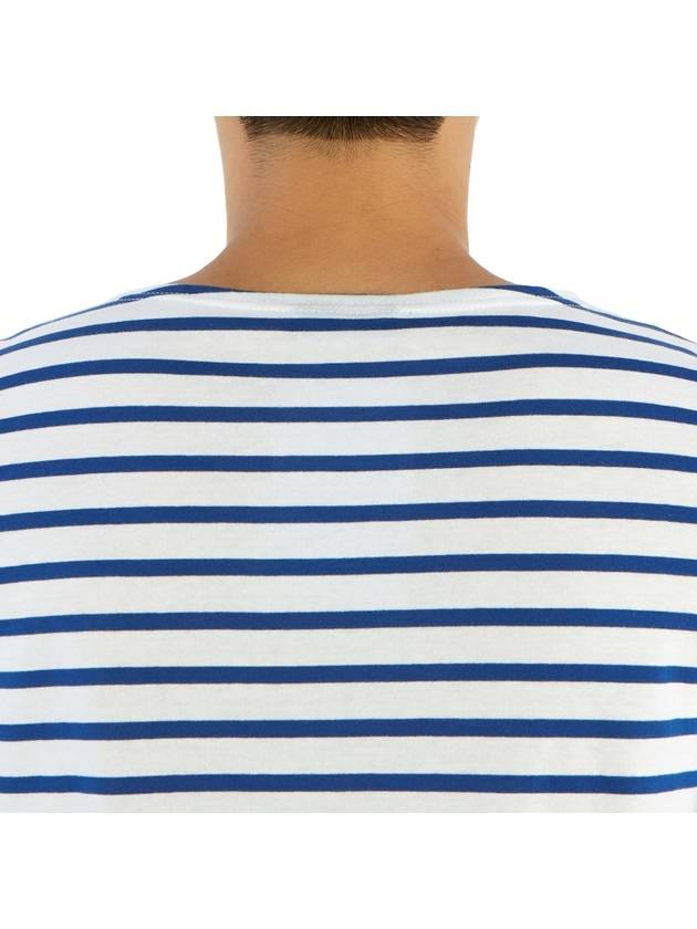 Minquiers Modern Stripe Long Sleeve T-Shirt White Blue - SAINT JAMES - BALAAN 10