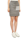 Double Face 4 Bar Knit Mini A Line Skirt Grey - THOM BROWNE - BALAAN 4