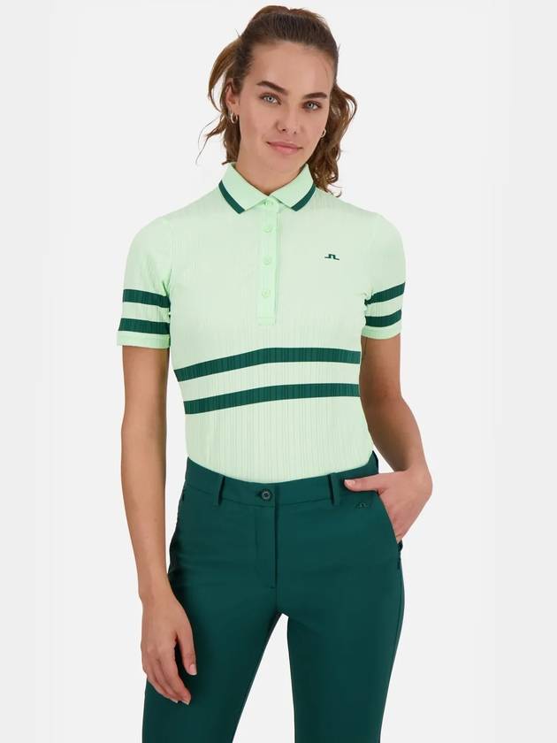 Women's Moira Polo Shirt Patina Green - J.LINDEBERG - BALAAN 3