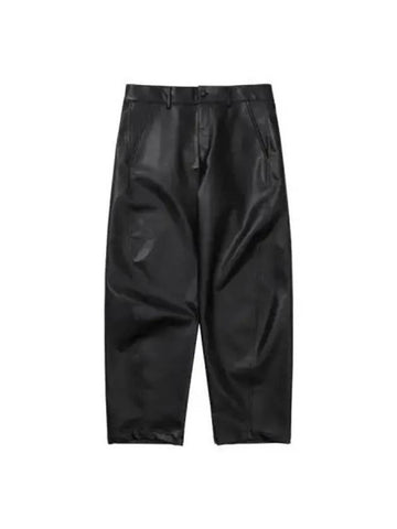 Vegan leather curved pants black - AJOBYAJO - BALAAN 1