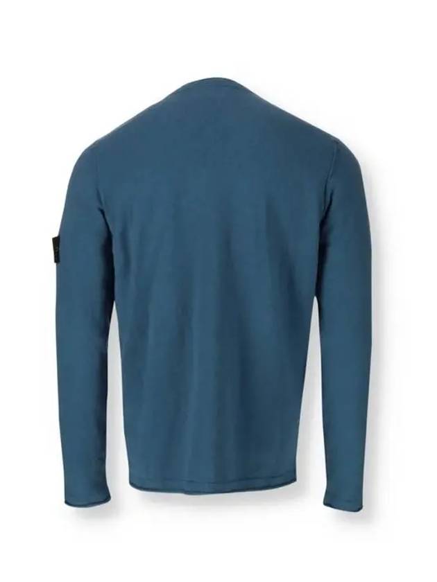 Wappen Patch Round Knit Top Mid Blue - STONE ISLAND - BALAAN 4