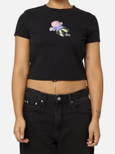 AU Australia DOLLIE slim crop t shirt ST1M0299 black WOMENS AU8 S 10 M 12 L - STUSSY - BALAAN 1