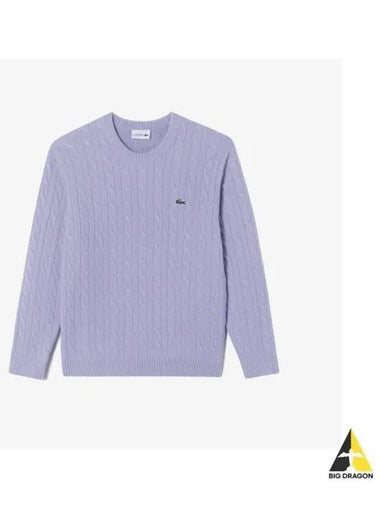 Men s Cable Pullover Light Purple - LACOSTE - BALAAN 1