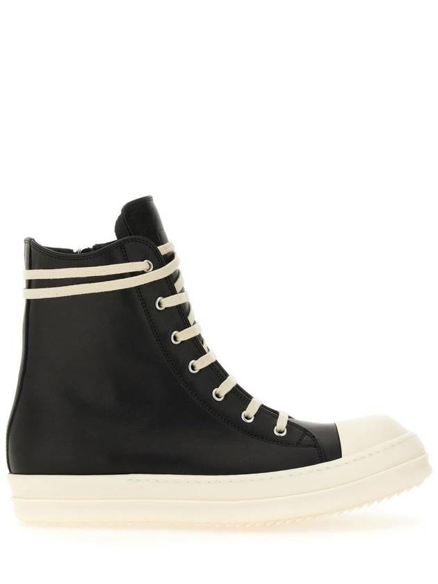 Rick Owens High Leather Sneakers - RICK OWENS - BALAAN 1