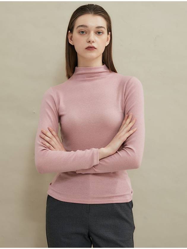 Wool Half Turtleneck Pink - MANAVIS7 - BALAAN 4