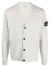 Men's Wappen Patch Button Cardigan Grey - STONE ISLAND - BALAAN 2