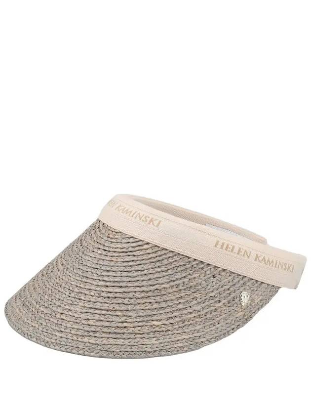 Bianca Raffia Visor Eclipse Melange Natural Logo - HELEN KAMINSKI - BALAAN 2