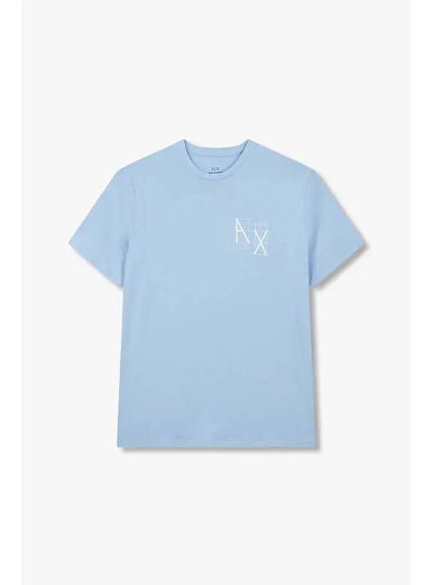 Men s Mini Logo Slim T Shirt Light Blue - ARMANI EXCHANGE - BALAAN 1