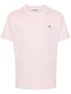 Organic Cotton Short Sleeve T-Shirt Pink - STONE ISLAND - BALAAN 2