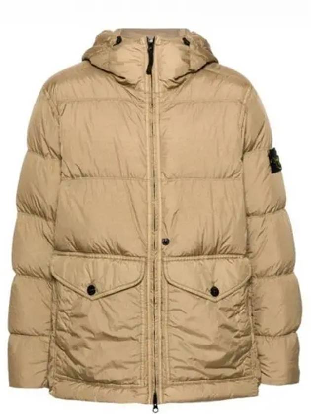 Wappen Patch Garment Dried Crinkle Clap Hooded Jumper Beige Men s Jacket 270073 - STONE ISLAND - BALAAN 1