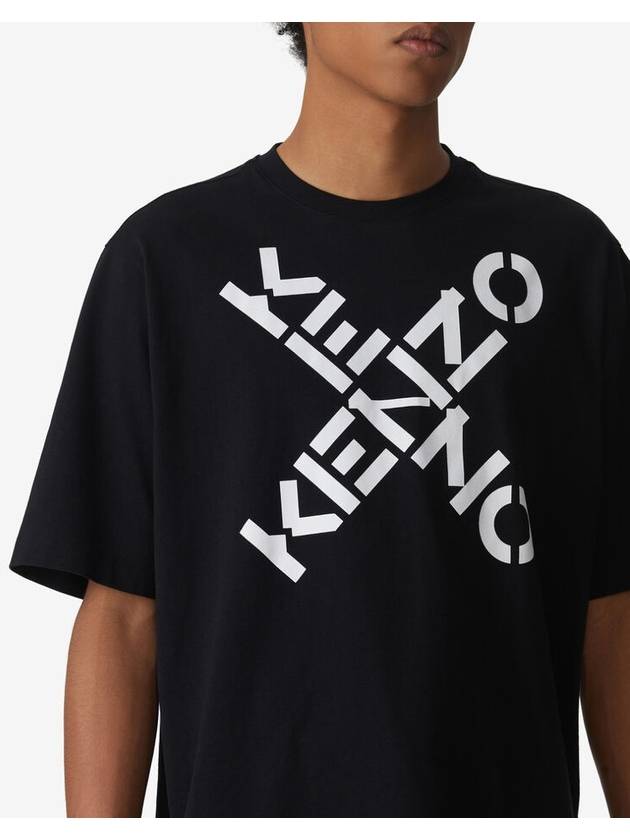 Big Cross Logo Short Sleeve T-Shirt Black - KENZO - BALAAN 4