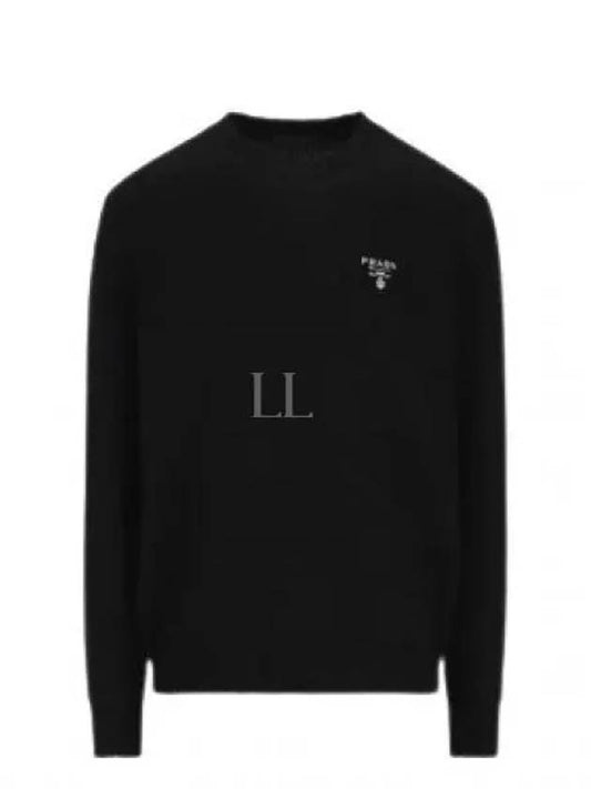 Embroidered Logo Cashmere Knit Top Black - PRADA - BALAAN 2