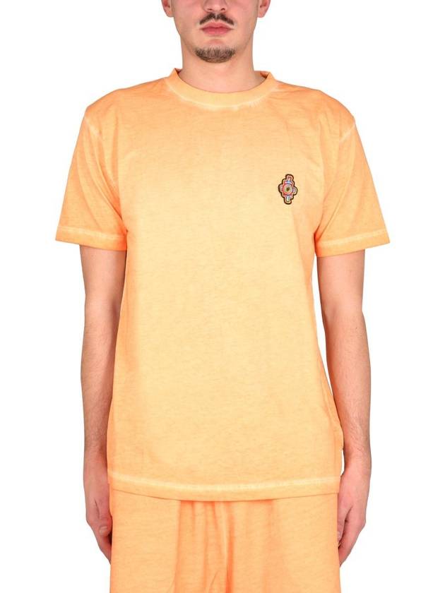 Sunset Cross Short Sleeve T-Shirt Orange - MARCELO BURLON - BALAAN 2