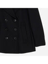 Wool Cashmere Double Coat Black - BURBERRY - BALAAN 4