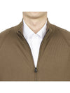 Men's Lens Wappen Zip-Up Cardigan Brown - CP COMPANY - BALAAN 9