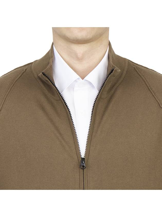 Men's Lens Wappen Zip-Up Cardigan Brown - CP COMPANY - BALAAN 9