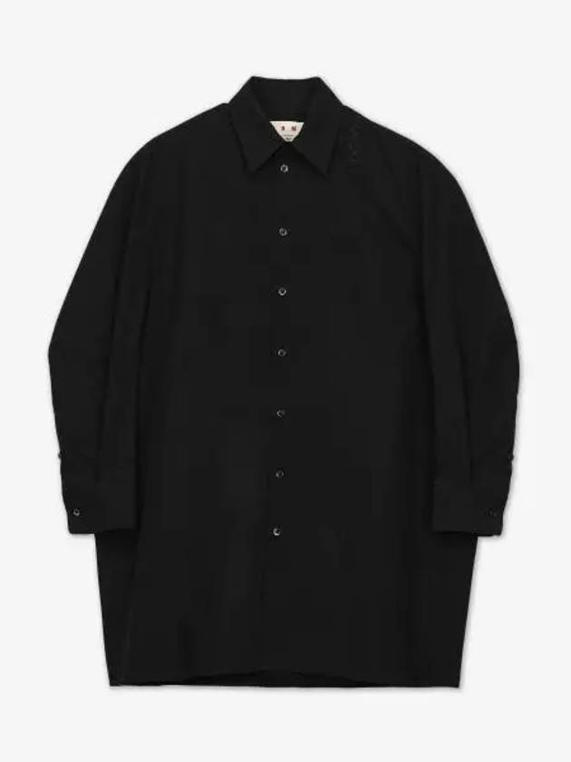 Women's Cotton Shirt Midi Dress Black - MARNI - BALAAN 2