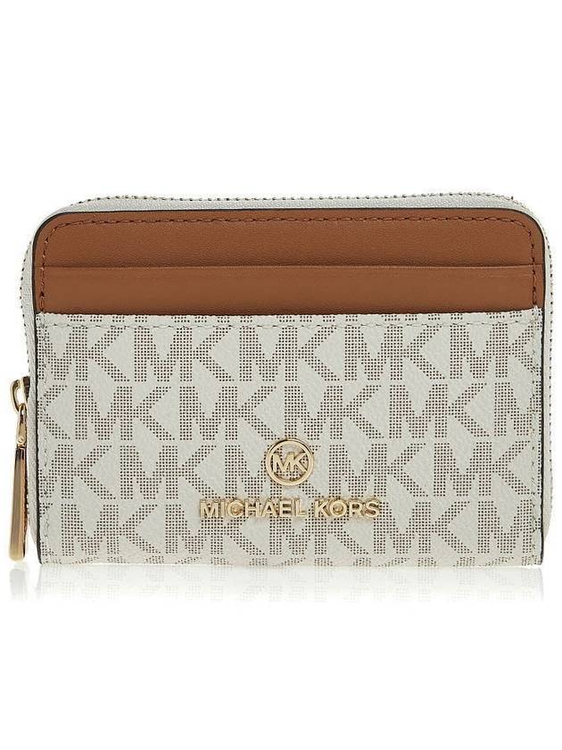 Jet Set Small Logo Card Wallet Brown Vanilla - MICHAEL KORS - BALAAN 2