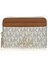 Jet Set Small Logo Card Wallet Brown Vanilla - MICHAEL KORS - BALAAN 2