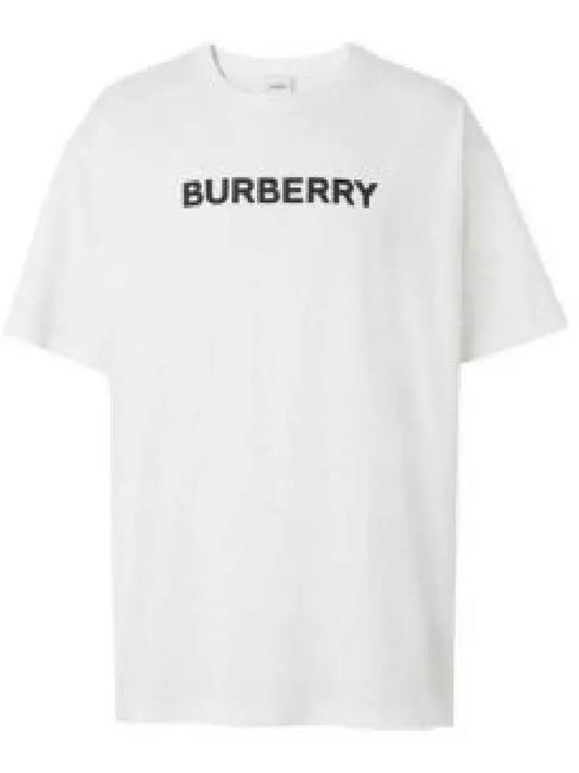 logo print cotton short sleeve t-shirt white - BURBERRY - BALAAN 2