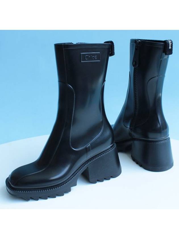 Betty Chunky Sole Rain Boots Black - CHLOE - BALAAN 2