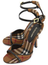 Checked Stiletto Sandal Heels Dark Birch Brown - BURBERRY - BALAAN 3