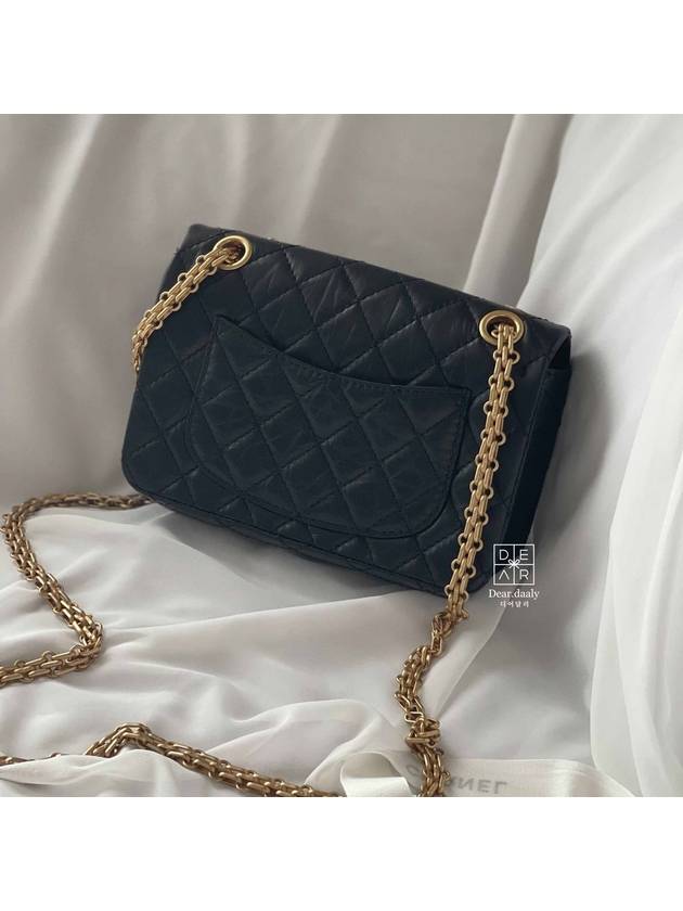 Mini 2.55 Handbag Aged Calfskin Gold Black - CHANEL - BALAAN 8