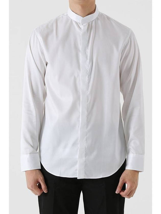 China Collar Long-Sleeved Shirt White - EMPORIO ARMANI - BALAAN 2