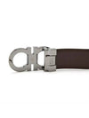 Double Gancini Reversible Leather Belt Black Auburn - SALVATORE FERRAGAMO - BALAAN 5