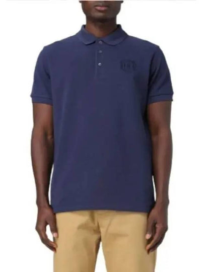 Embroidery Logo Short Sleeve Polo Shirt Navy - BALLY - BALAAN 2