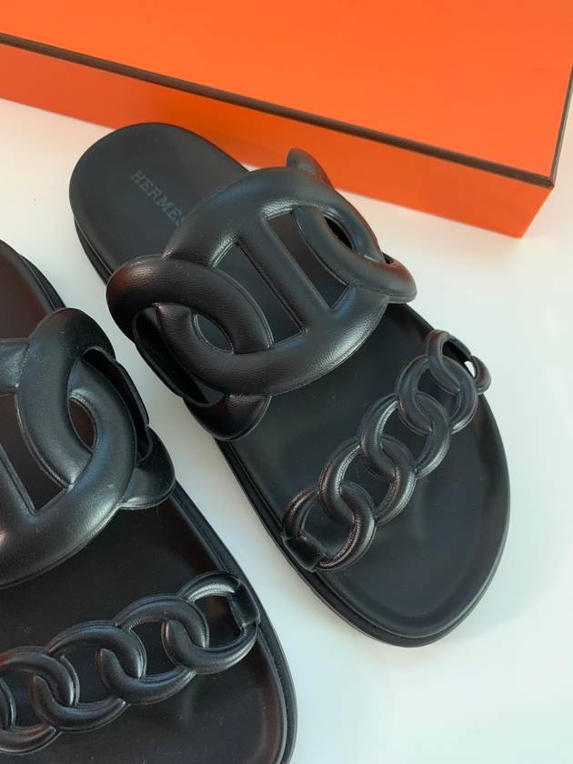 Extra Suede Sandals Noir - HERMES - BALAAN 4