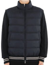 Logo Patch Padded Cardigan Navy - MONCLER - BALAAN 3