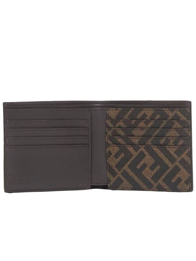 FF Square Leather Bi-Fold Half Wallet Brown - FENDI - BALAAN 5