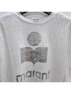 ZEWEL Linen Silver Logo Short Sleeve T-Shirt White TS0001FA A1N10E 20WH - ISABEL MARANT ETOILE - BALAAN 4